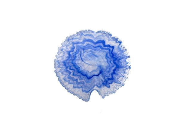 Arda Cam Düz Tabak Alabaster Cobalt Blue 24 cm