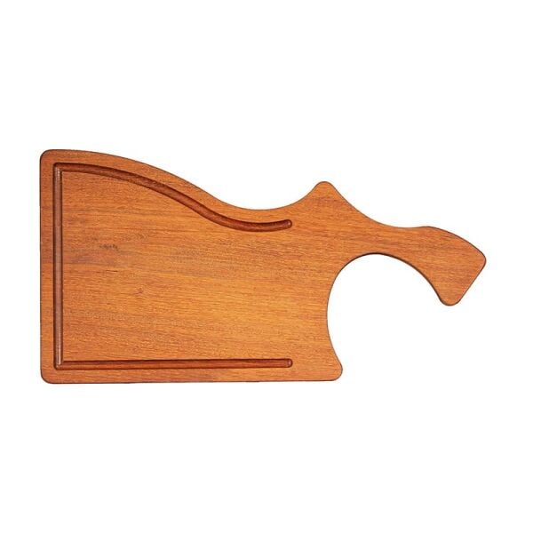 Biradlı Asimetrik Iroko Peynir Sunum Tahtası, 40x21 cm