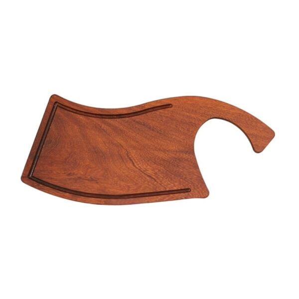 Biradlı Asimetrik Iroko Peynir Sunum Tahtası, 50x22 cm