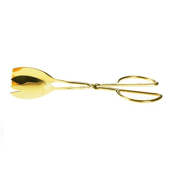 Biradlı Makas Servis Maşası, 26 cm, Altın