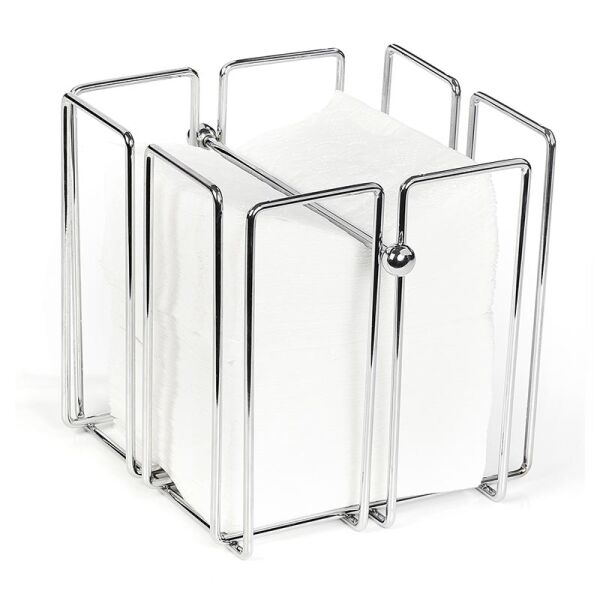 Biradlı Metal Kare Peçetelik, 19x19x6.5 cm