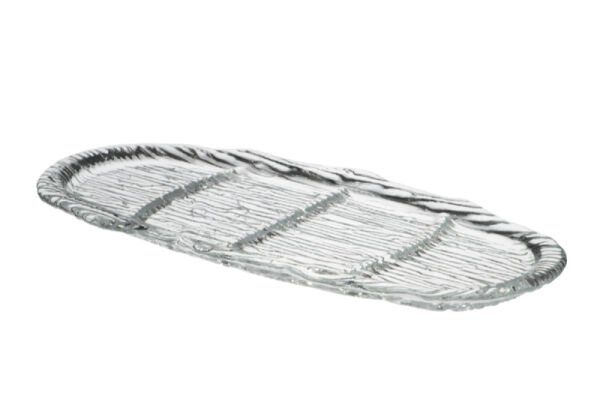 Qura Cam Sunum Tabağı Divided Plate 52,5x22,5cm