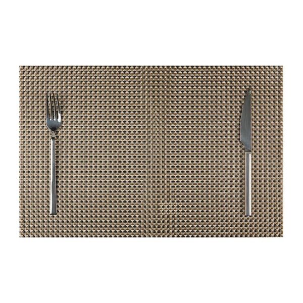 Biradlı Kaymaz Taban PVC Amerikan Servis, 30x45 cm, Kahverengi