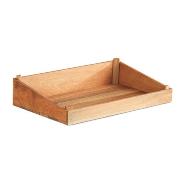 Biradlı Groovy Ahşap Açık Büfe Sunum Sepeti, 50x30 cm