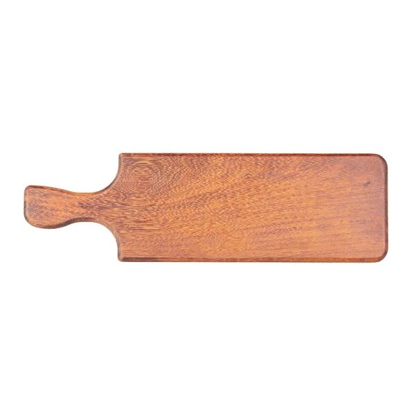 Biradlı Kulplu Iroko Pide Sunum Tahtası, 60x15 cm