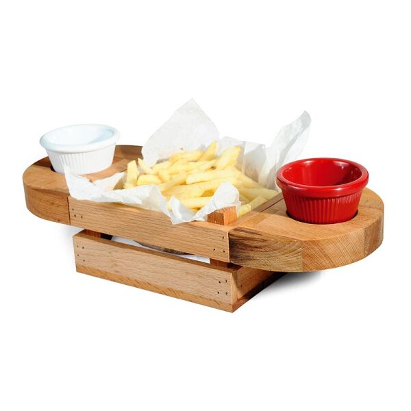 Biradlı Sosluklu Patates Sunum Kasası, Ahşap