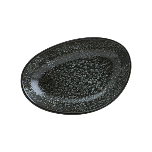 Bonna Porselen Cosmos Black Vago Oval Kayık Tabak 15*8.5 cm