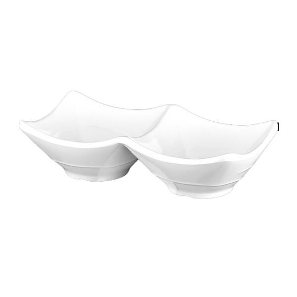 Biradlı 2'li Minimal Sunum Kasesi, Melamin, 16x8.5x4.5 cm