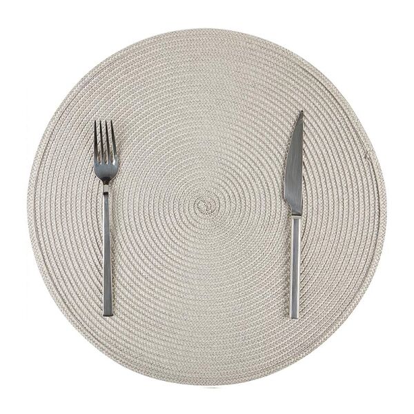 Biradlı Yuvarlak PVC Amerikan Servis, 38 cm, Bej