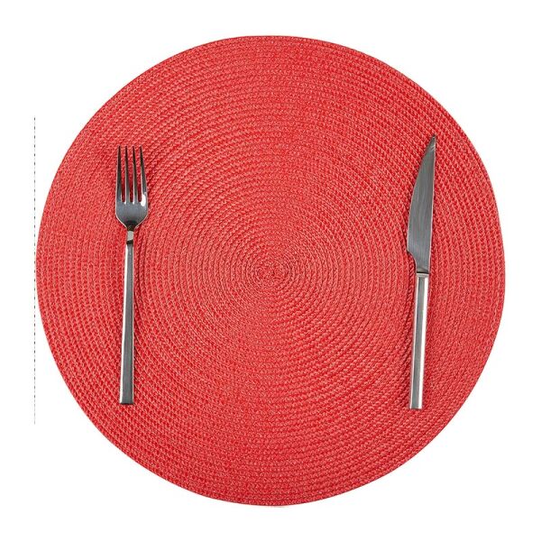 Biradlı Yuvarlak PVC Amerikan Servis, 38 cm, Kırmızı