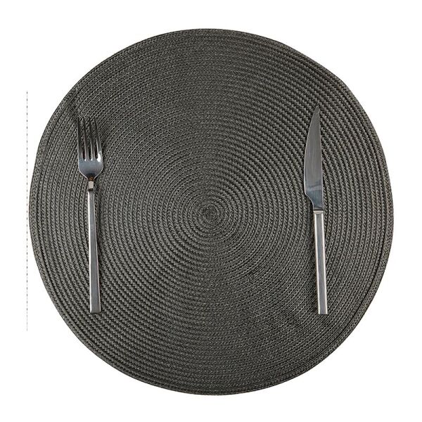 Biradlı Yuvarlak PVC Amerikan Servis, 38 cm, Siyah
