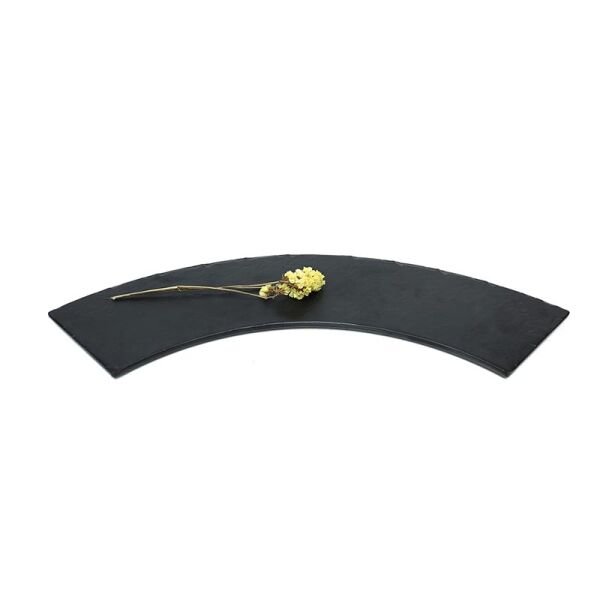 Biradlı Tarako Eğik Sunum Tabağı, 53.5x13x1.2 cm, Siyah