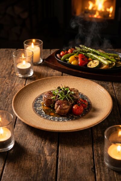 Bonna Porselen Mezopotamya Mozaik Kahve Gourmet Düz Tabak 30 cm