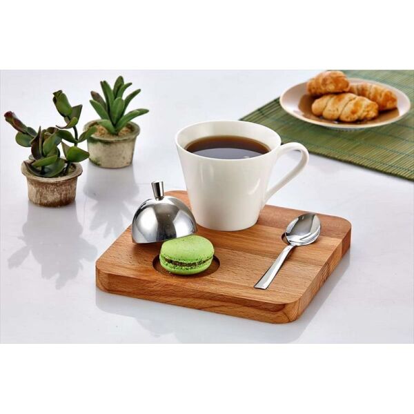 Biradlı Nescafe Seti, Ahşap, Kare, 17.5x17.5x2 cm