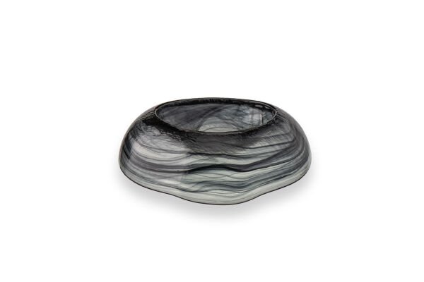 Arda Cam Sunum Tabağı ALABASTER BLACK 22 cm