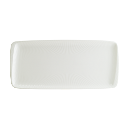 Bonna Porselen Iris White Moove Dikdörtgen Tabak 34*16 cm